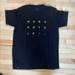 Mons Royale Black and Gold Graphic Tee